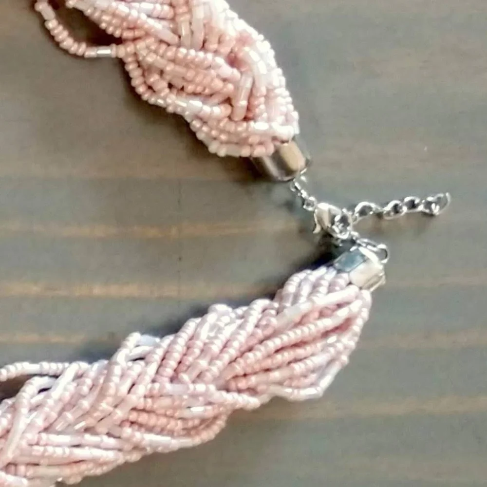 Multi strand braided seed bead necklace